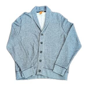 Hugo Boss Orange Label Cardigan Men’s M Wool Cotton Sweater Shawl Collar Gray
